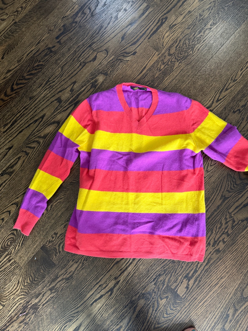 Bright Multi-Stripe Kids Sweater - Pink, Yellow & Purple